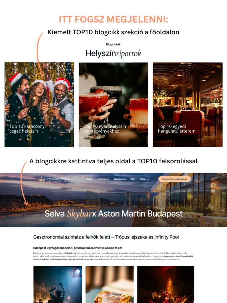 Szezonális válogatás és Top 10 lista megjelenés – tematikus ajánlók (pl. karácsony, esküvő).